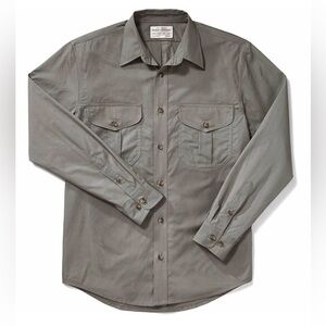 NWT FILSON'S Men's Feather Cloth Button Down Shirt Light Olive NEW WITH TAGS Med